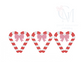 Candy Cane Heart Sketch Embroidery Design