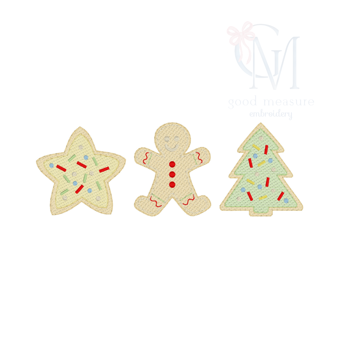 Christmas Cookies Sketch Embroidery Design