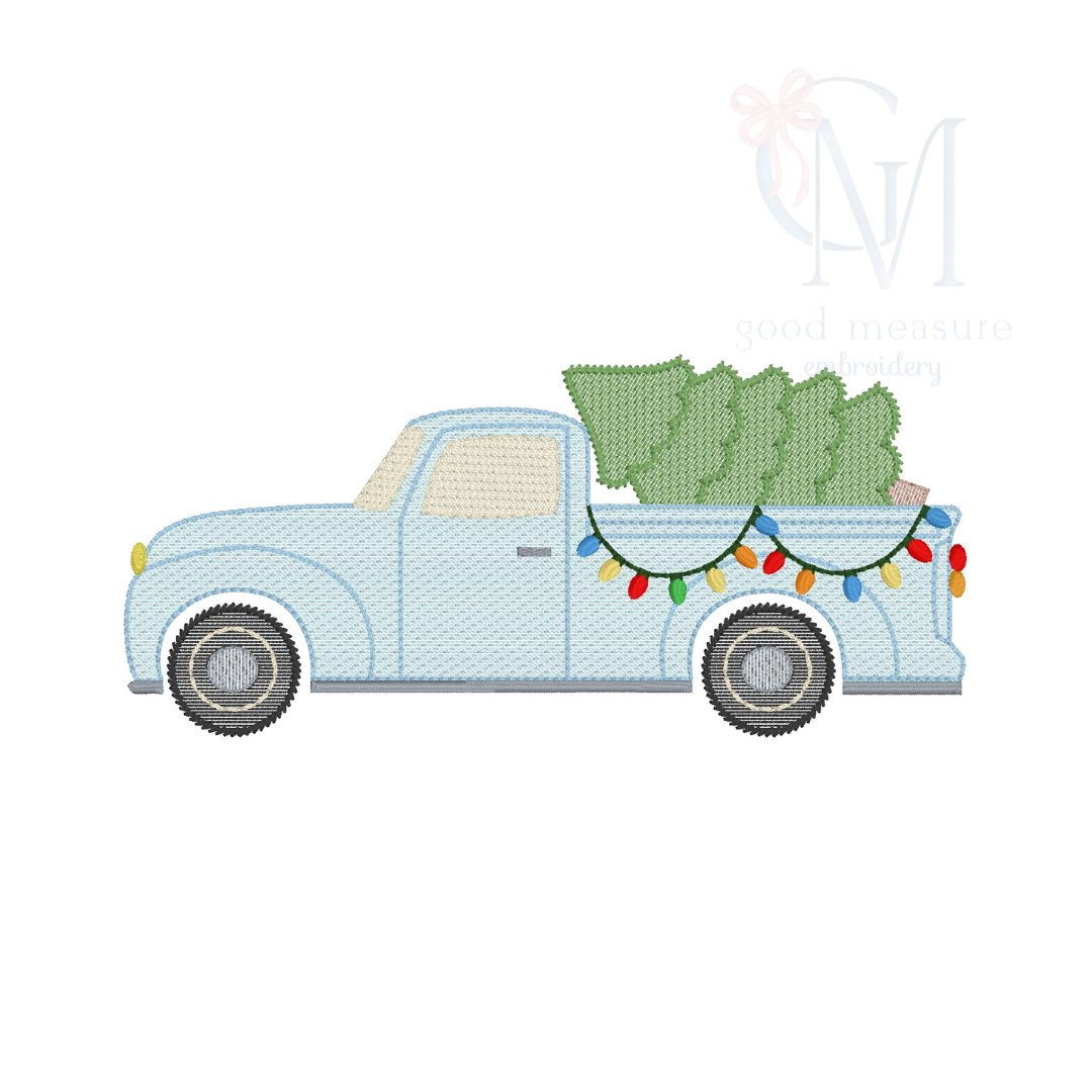 Christmas Truck Embroidery Design