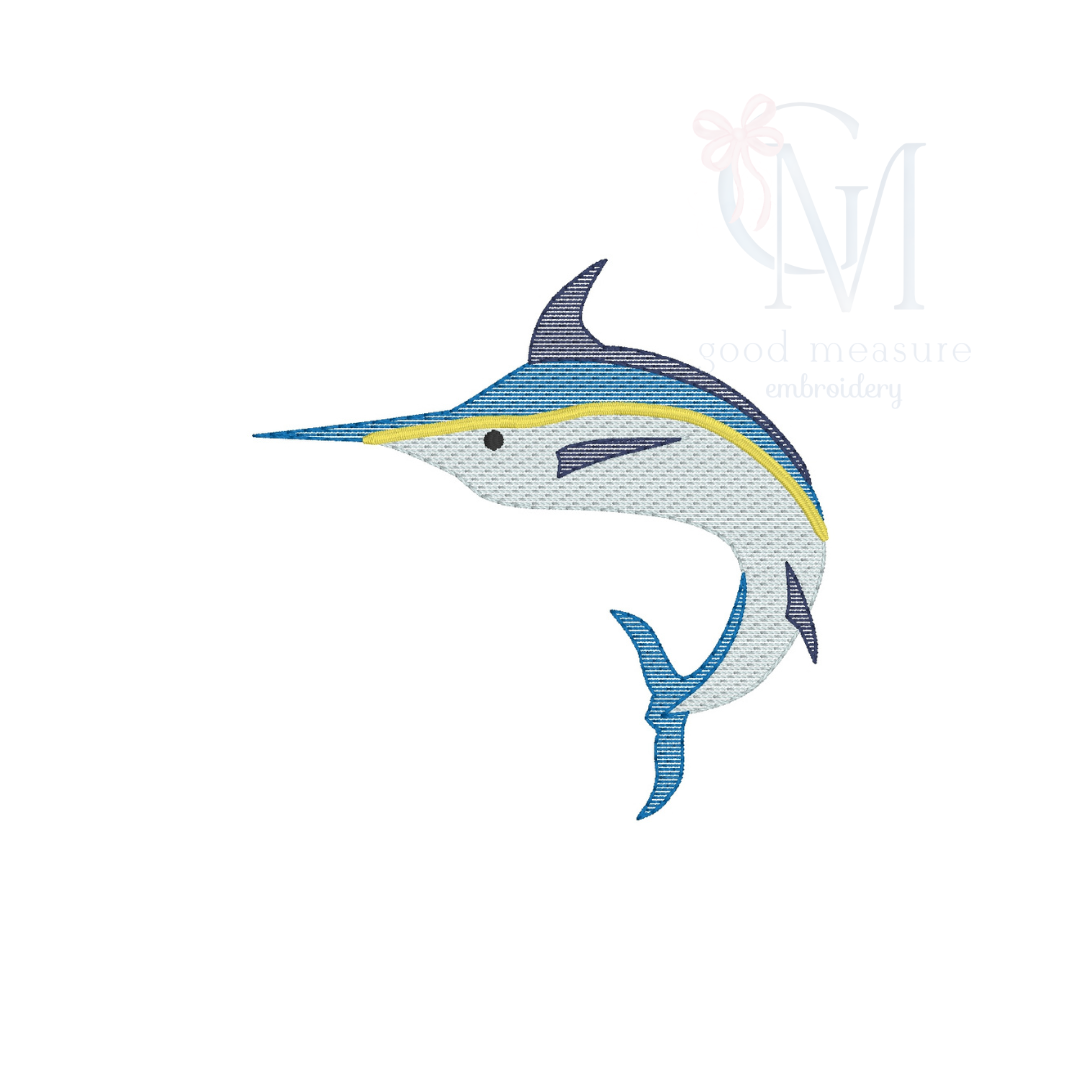 Marlin Sportfish Embroidery Design