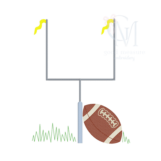 Football and Goal Posts Embroidery Design