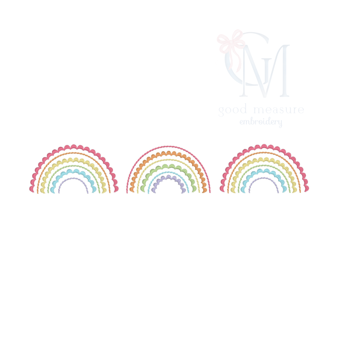 Motif Rainbow Trio Embroidery Design