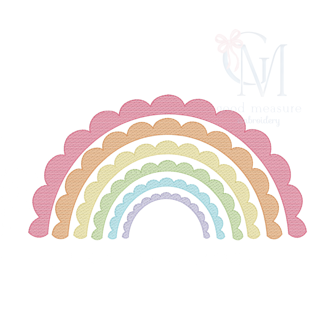 Scallop Rainbow Embroidery Design