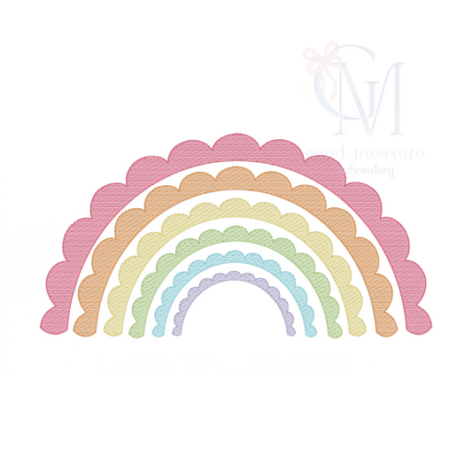 Scallop Rainbow Embroidery Design