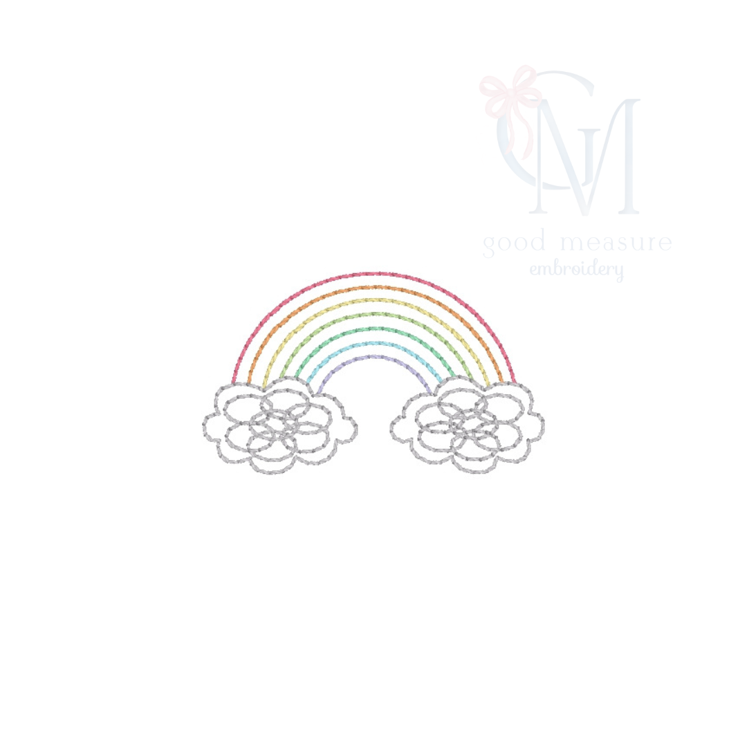 Mini Vintage Stitch Rainbow Embroidery Design