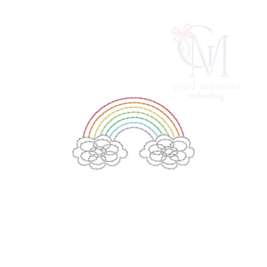 Mini Vintage Stitch Rainbow Embroidery Design