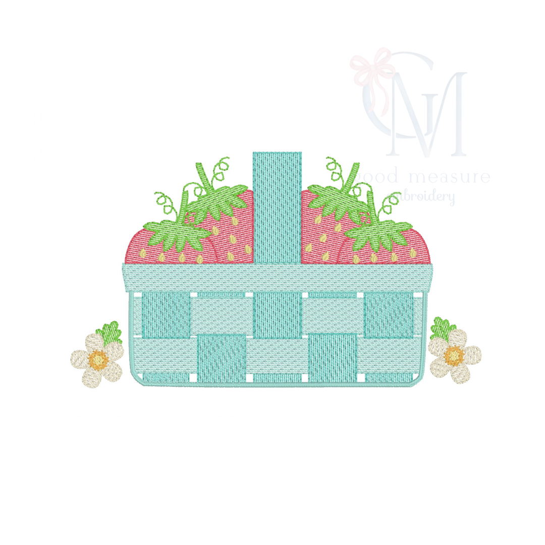 Strawberry Basket Embroidery Design