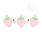 Strawberry Trio Bean Stitch Applique Design