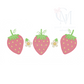 Strawberry Sketch Trio Embroidery Design