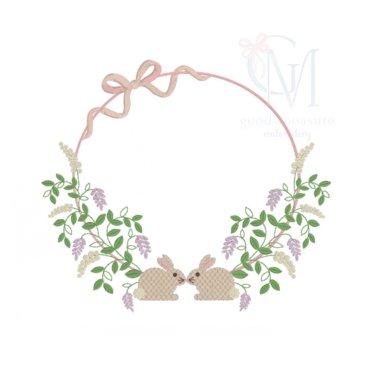 Bunnies & Blooms Frame Embroidery Design