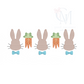 Dapper Easter Bunnies Trio Embroidery Design