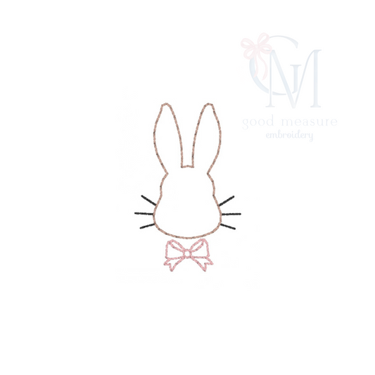 Mini Vintage Stitch Easter Bunny Girl Embroidery Design