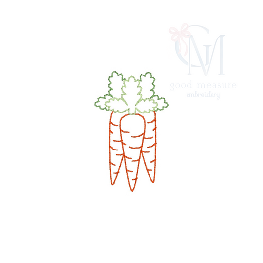 Mini Vintage Stitch Carrots Embroidery Design