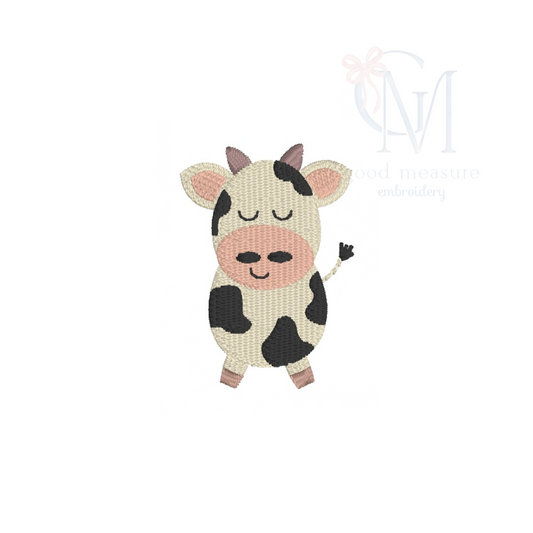 Mini Fill Baby Cow Embroidery Design