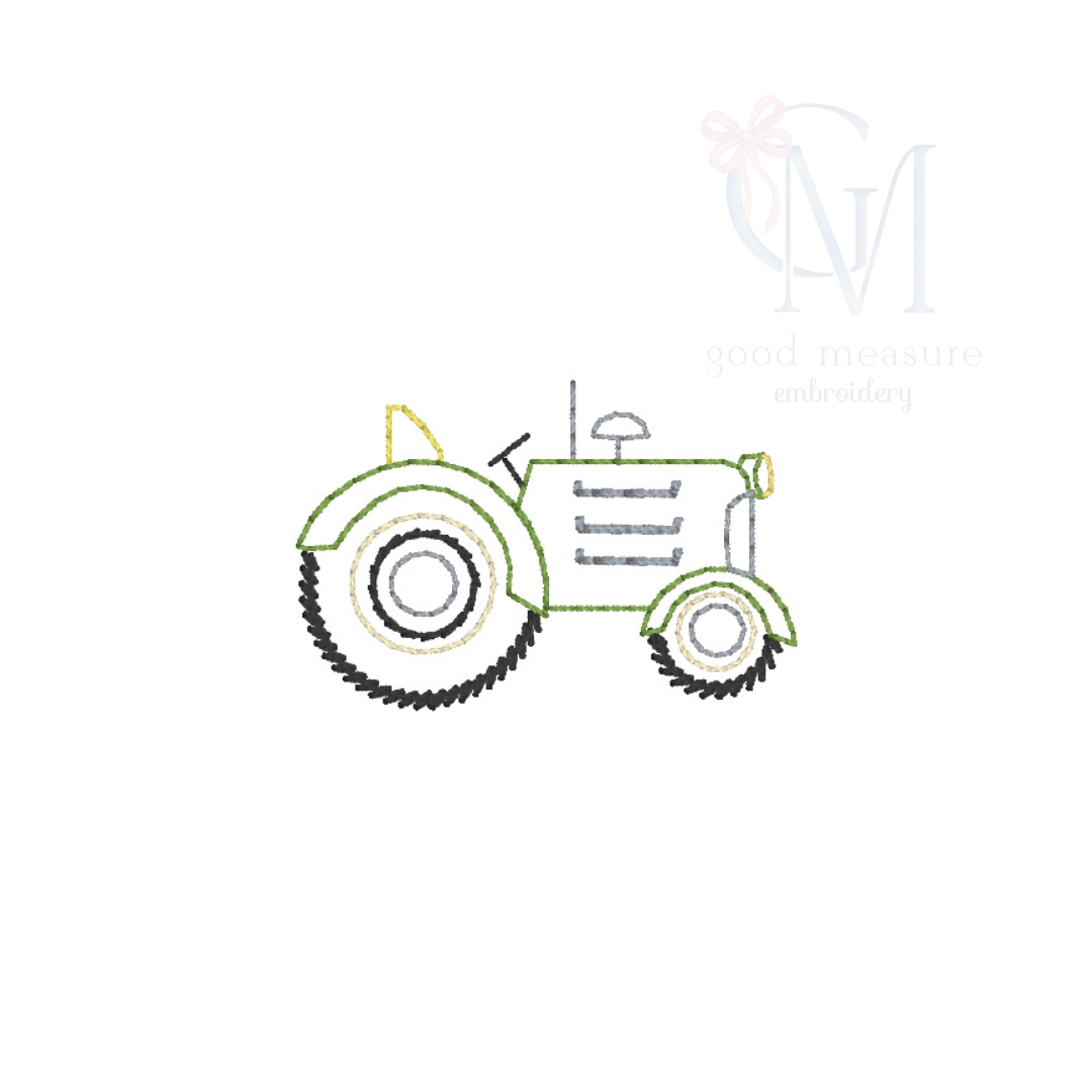 Mini Vintage Stitch Tractor Embroidery Design