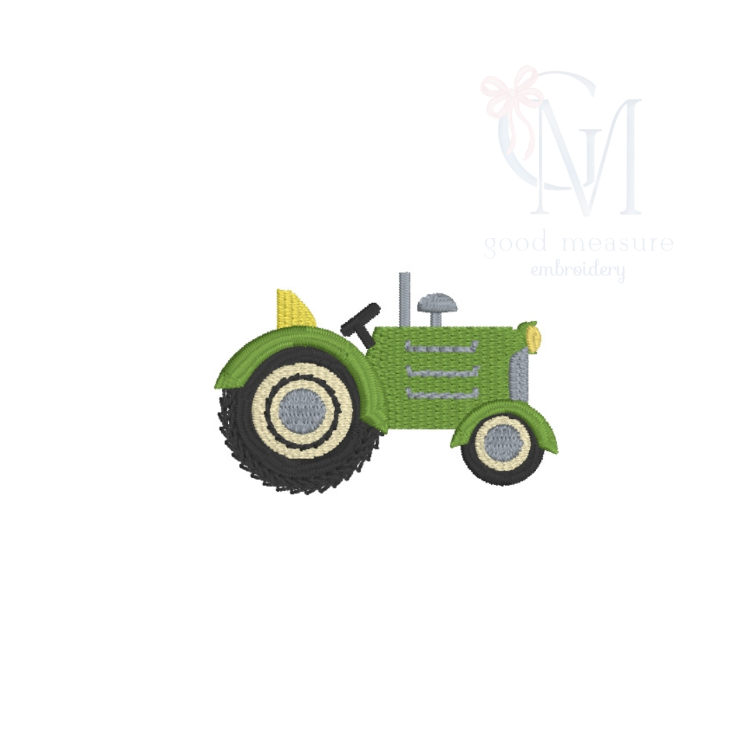 Embroidered Tractor Mini Tractor Embroidery Design – Good Measure Embroidery