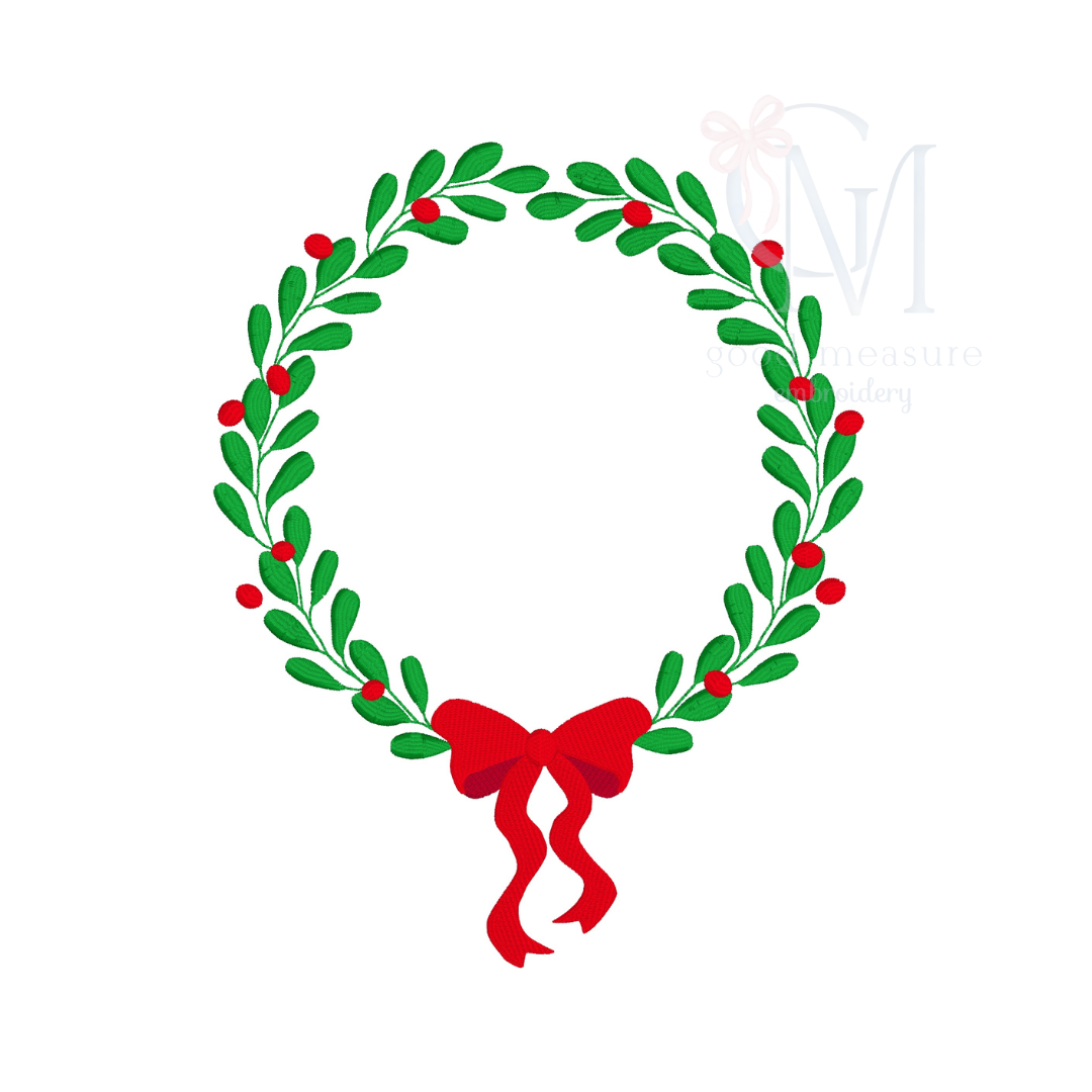 Mistletoe & Berry Frame Embroidery Design