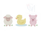 Baby Farm Animals Trio Sketch Embroidery Design