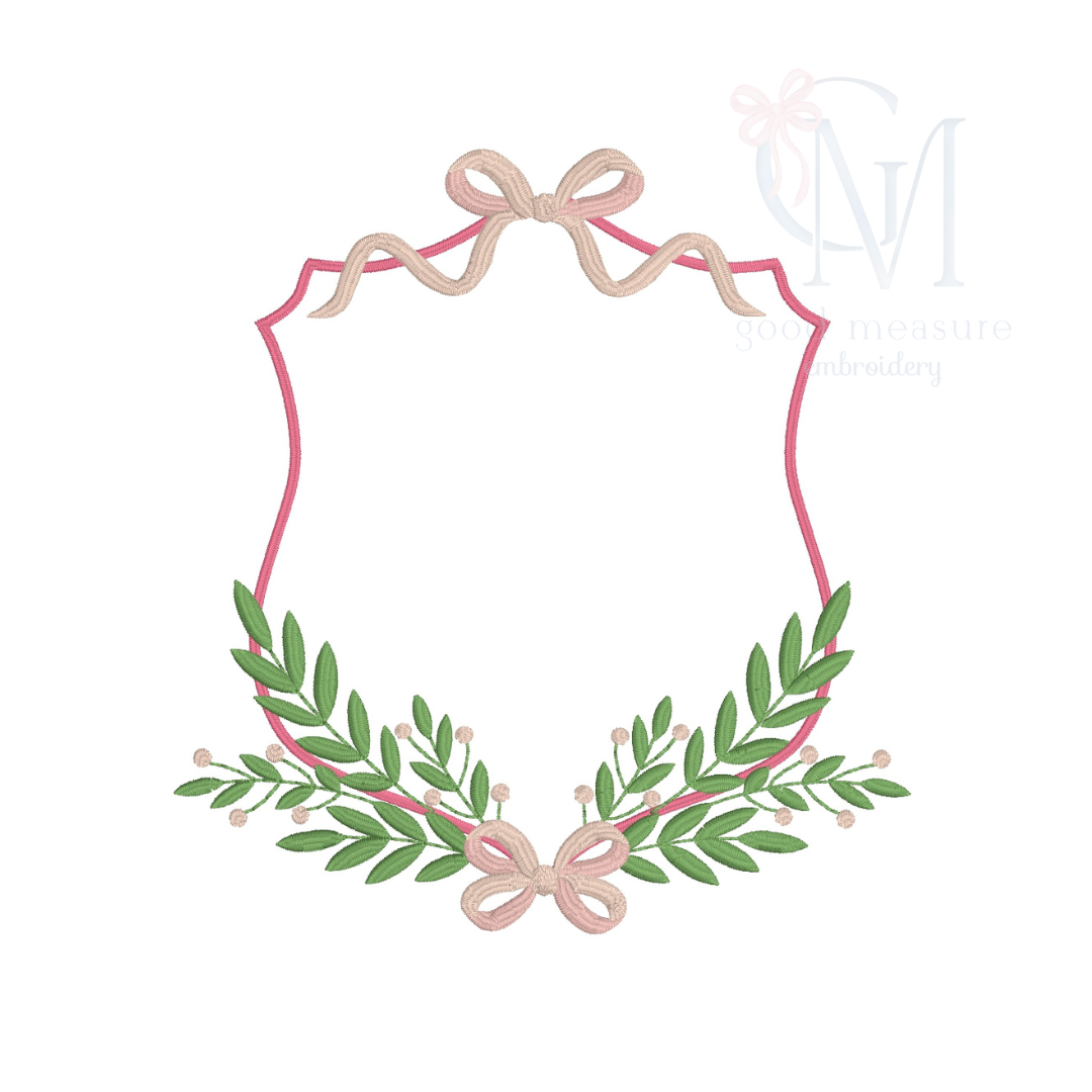 Bows and Branches Crest Embroidery Design