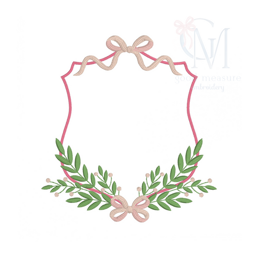 Bows and Branches Crest Embroidery Design