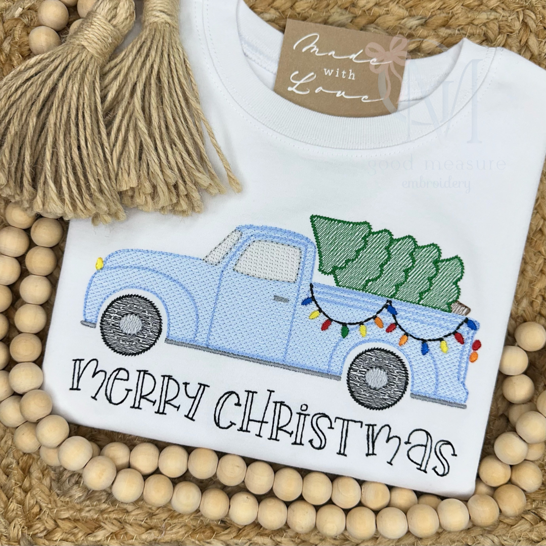 Christmas Truck Embroidery Design