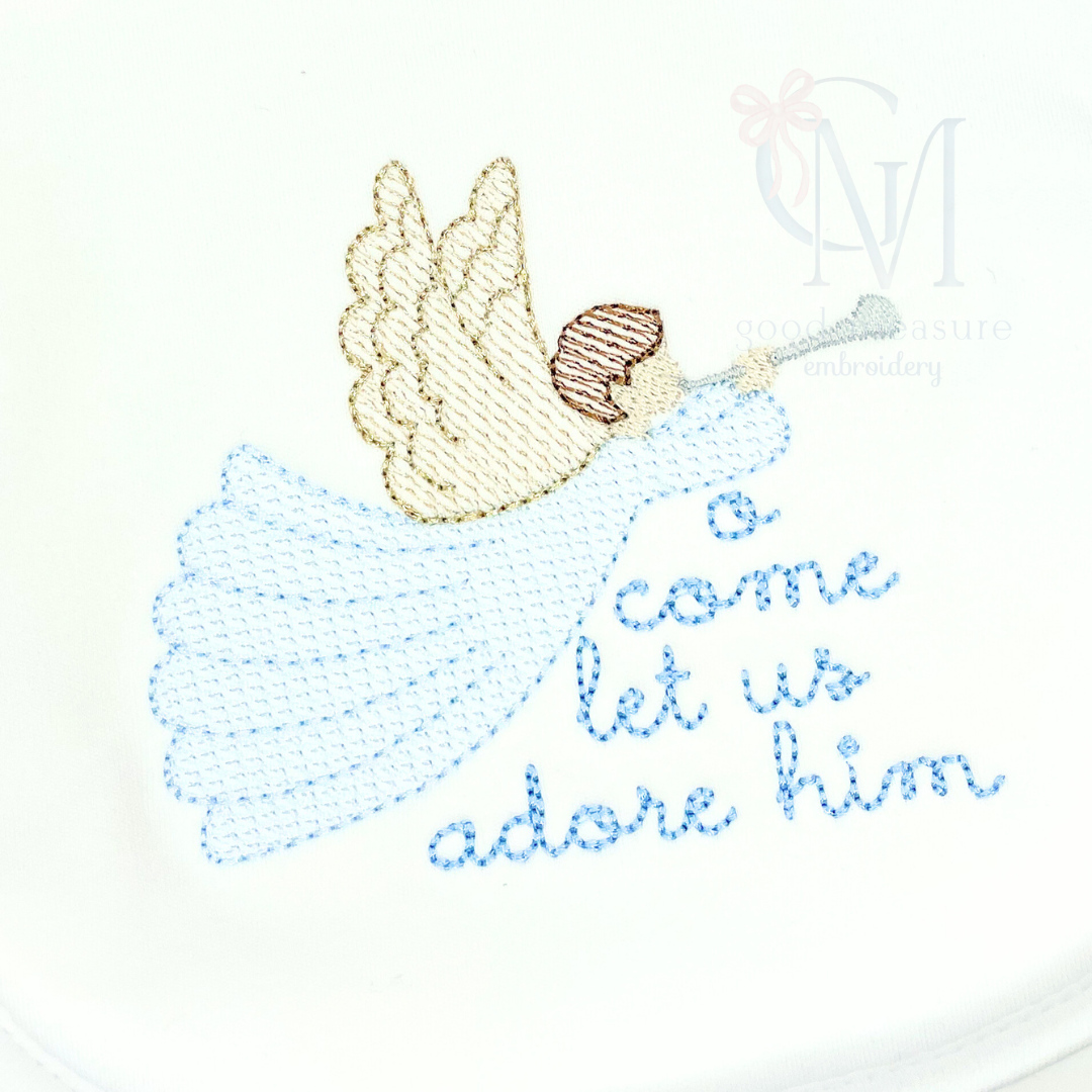 Christmas Boy Angel Embroidery Design