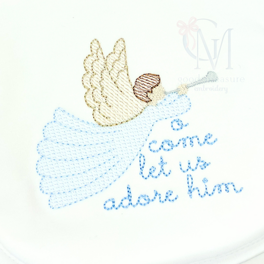 Christmas Boy Angel Embroidery Design