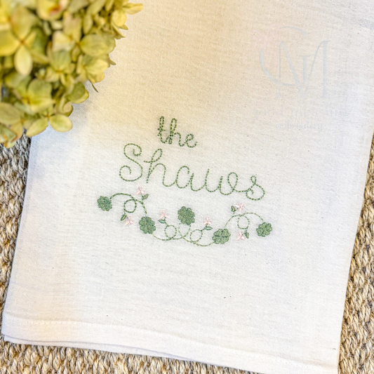 Clover Floral Frame Embroidery Design