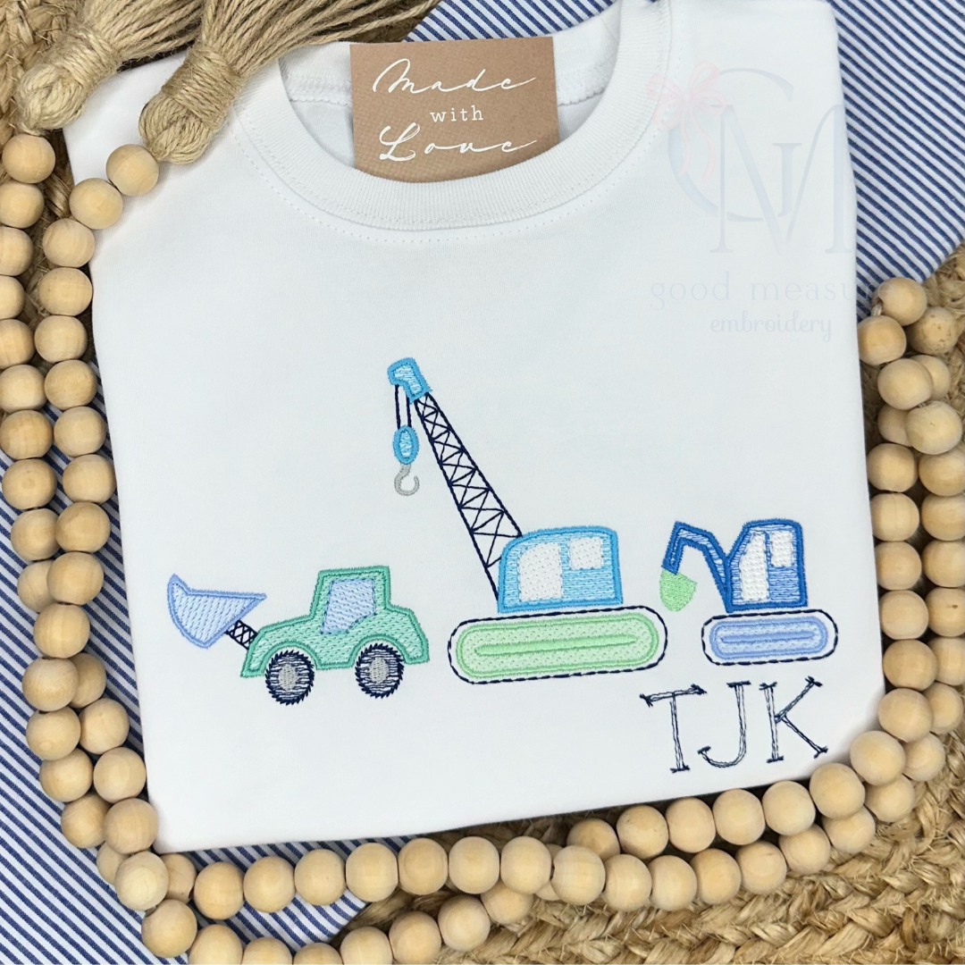 Construction Crew Trio Embroidery Design