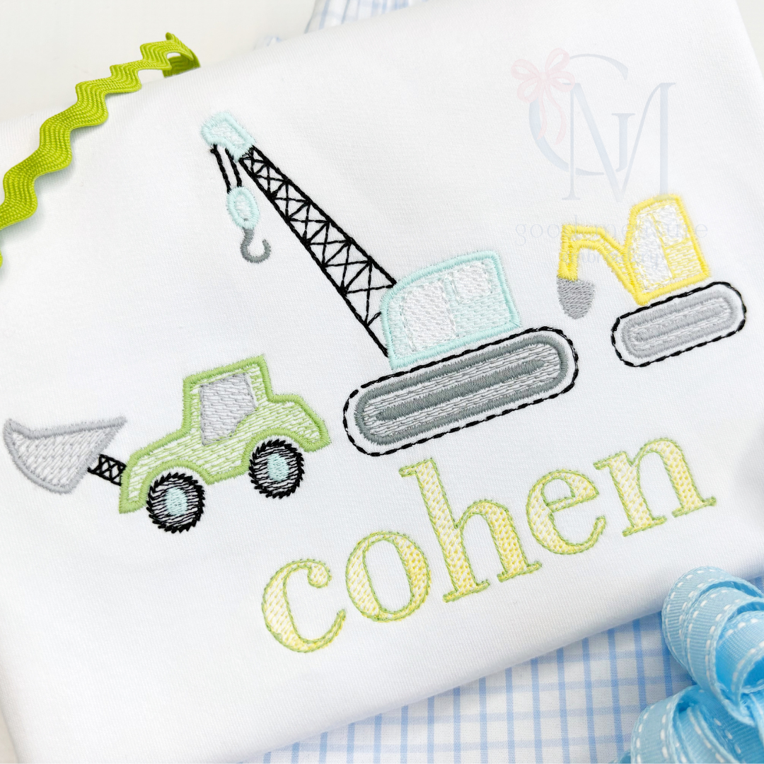 Construction Crew Trio Embroidery Design