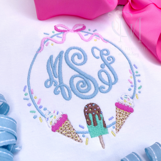 Cool Treats Frame Embroidery Design