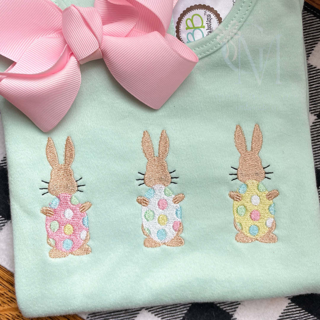 Bunnies & Eggs Embroidery Design