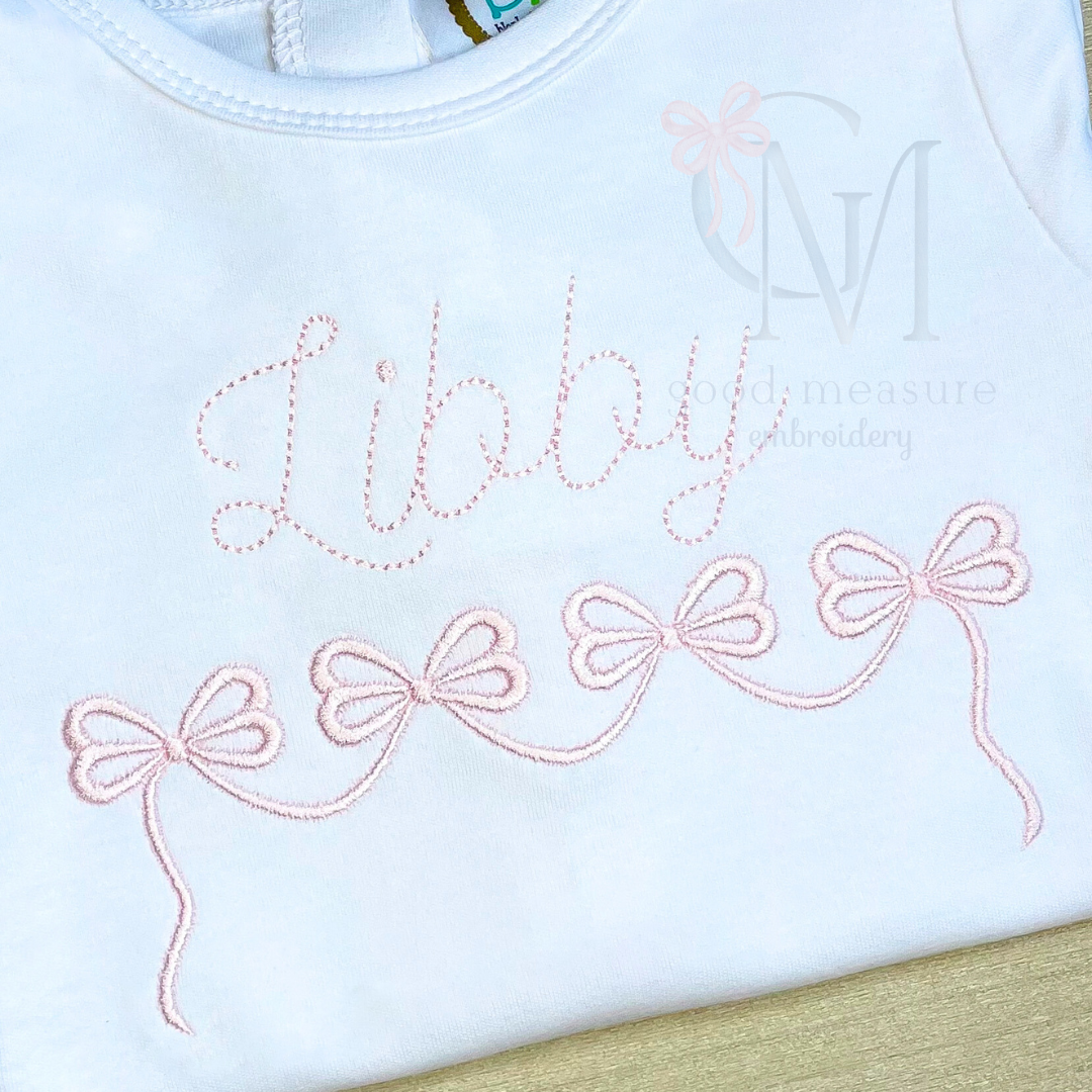 Elegant Bow Swag Embroidery Design