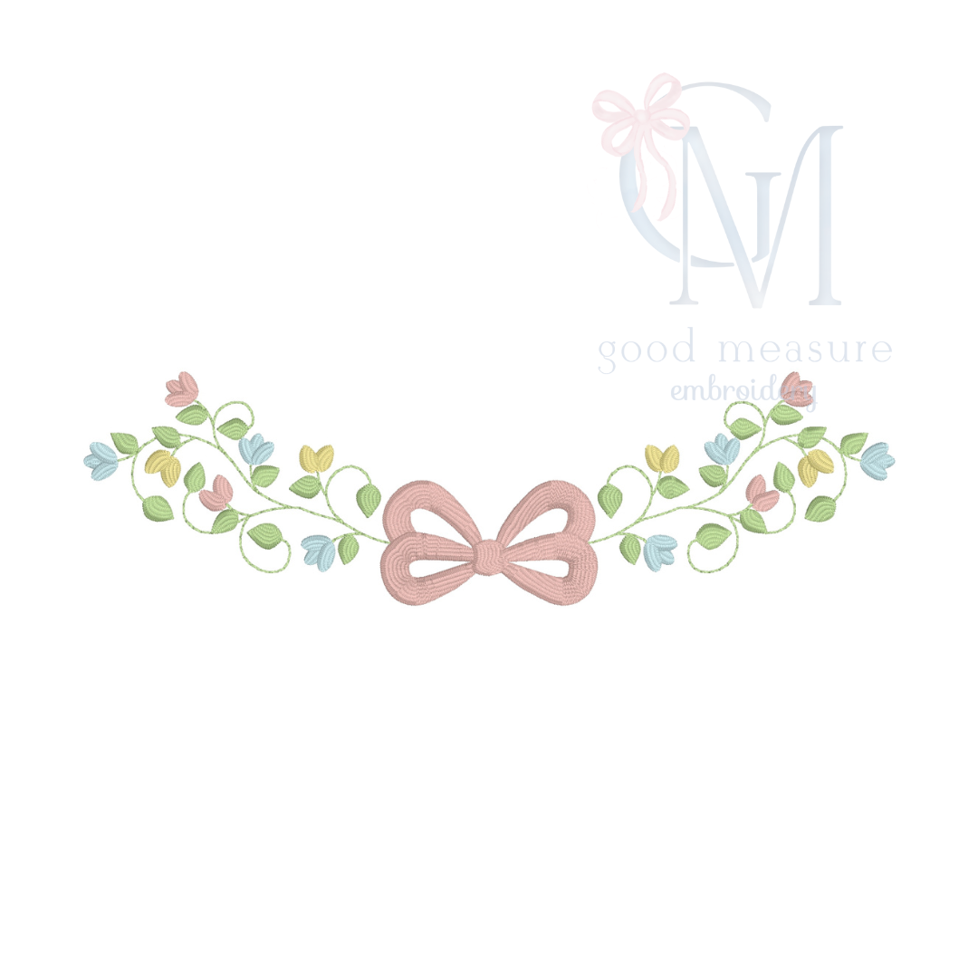 Vintage Floral Vine Embroidery Design