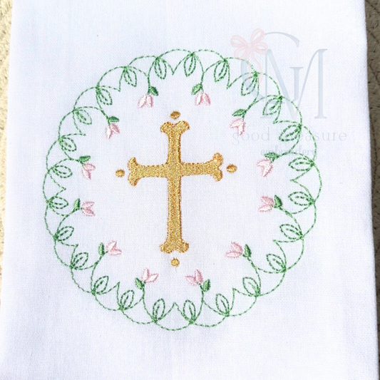 Lattice Cross Embroidery Design