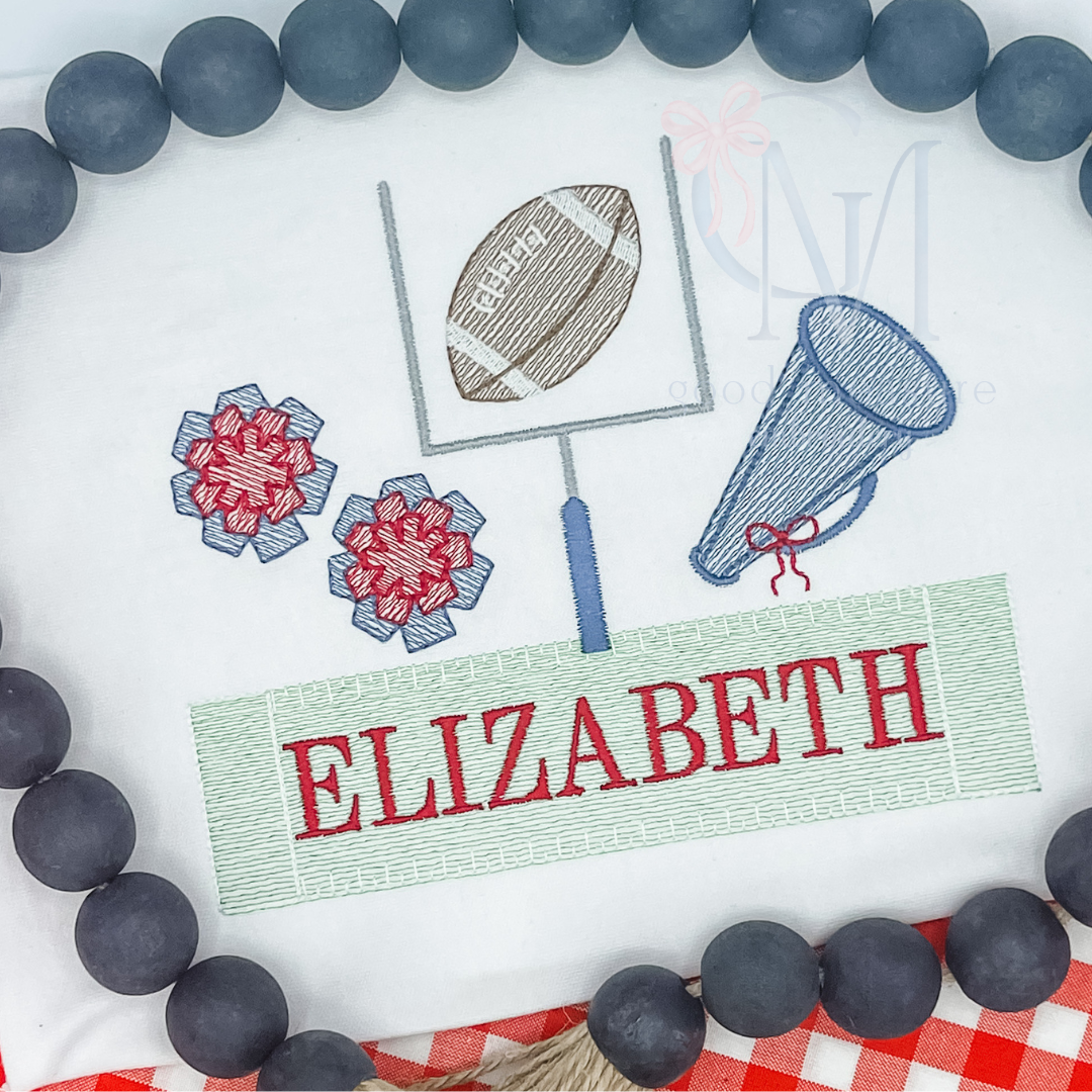 Football Girly Trio Embroidery Design