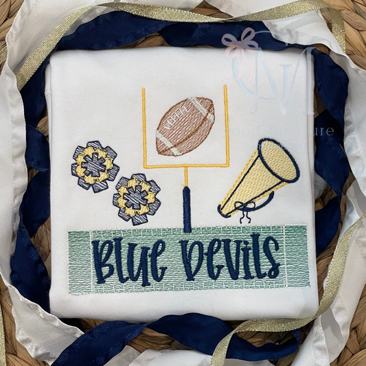 Football Girly Trio Embroidery Design