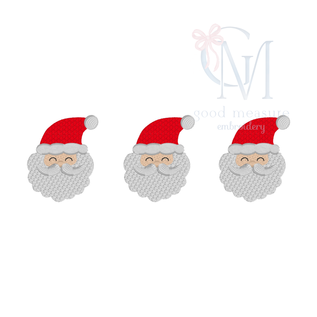 French Knot Santa Trio Embroidery Design