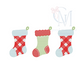 Gingham Stocking Trio Embroidery Design