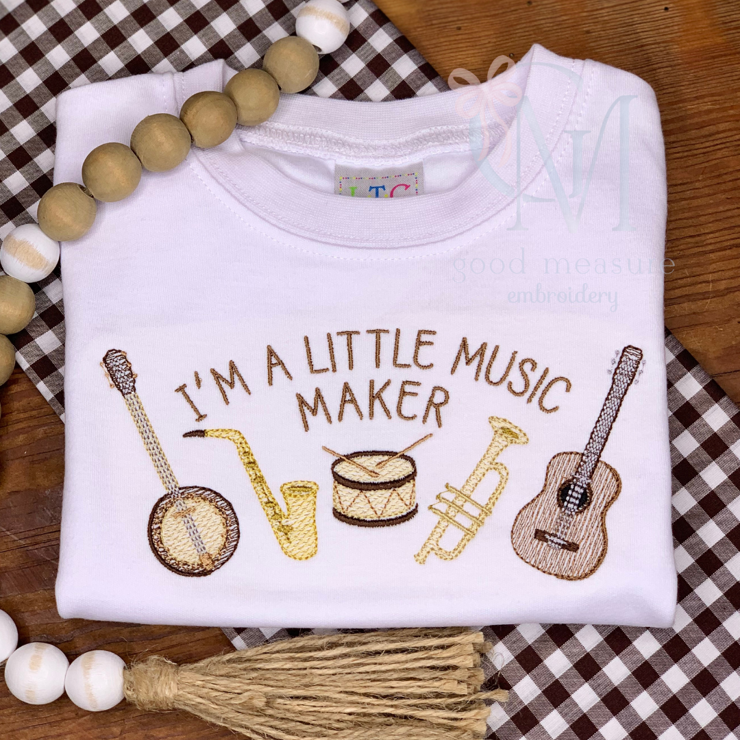 Musical Instruments Embroidery Design