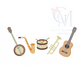 Musical Instruments Embroidery Design