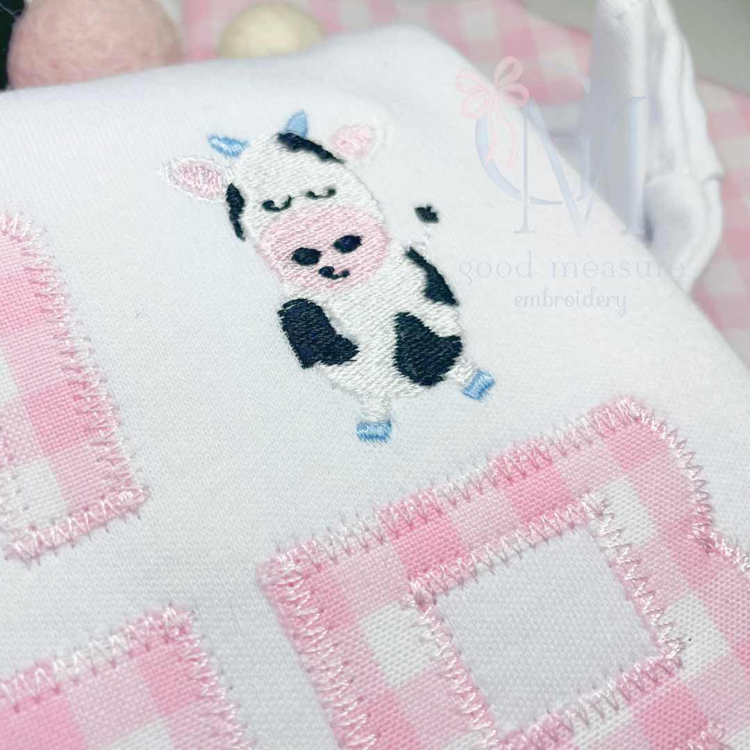 Mini Fill Baby Cow Embroidery Design