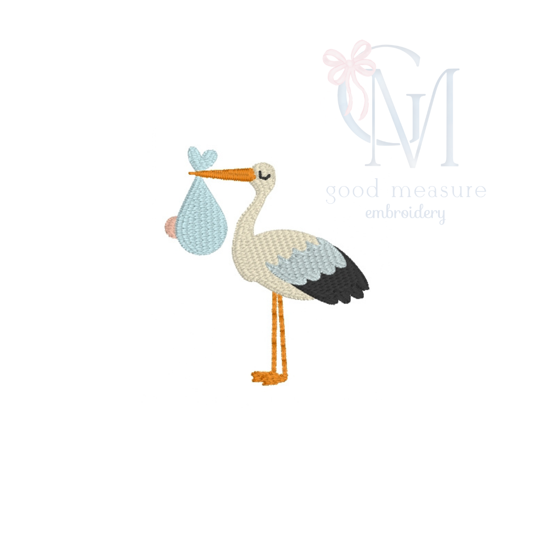 Mini Stork Embroidery Design