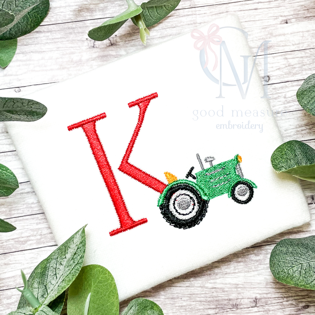 Mini Tractor Embroidery Design