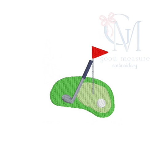 Mini Golf Green Embroidery Design