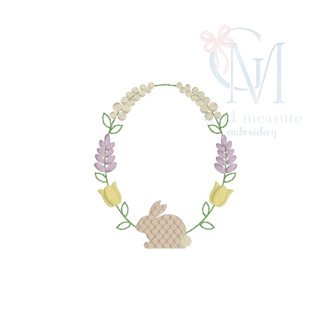 Mini Bunny Floral Frame Embroidery Design