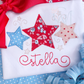 Star Trio Girly Zig Zag Applique Design