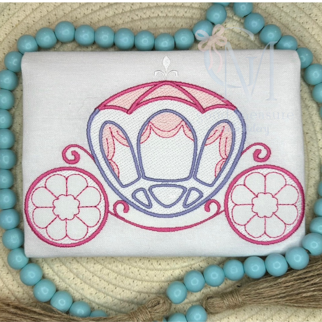 Princess Carriage Sketch Embroidery Design