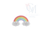 Mini Rainbow with Clouds Embroidery Design