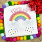 Rainbow and Clouds Sketch Embroidery Design